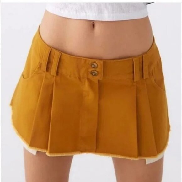 BDG Urban Outfitters Sydney Pleated Brun Mini Skirt Size XS - Picture 2 of 8